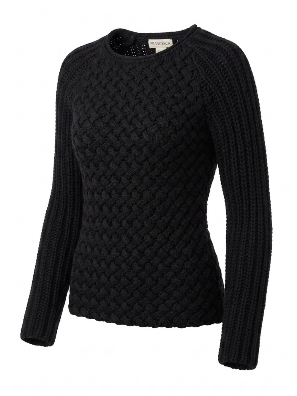 Vintage Tribeca Studios Black Chunky Knit Sweater. Sz M.